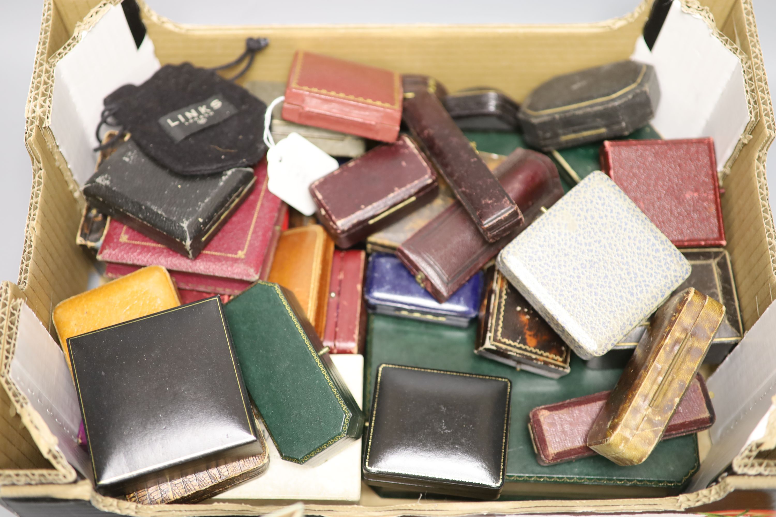 Approximately forty assorted mainly early to mid 20th century jewellery boxes including Asprey & Co.